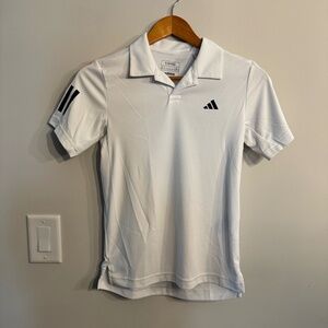 Boys Adidas White Golf Polo - 11-12Y